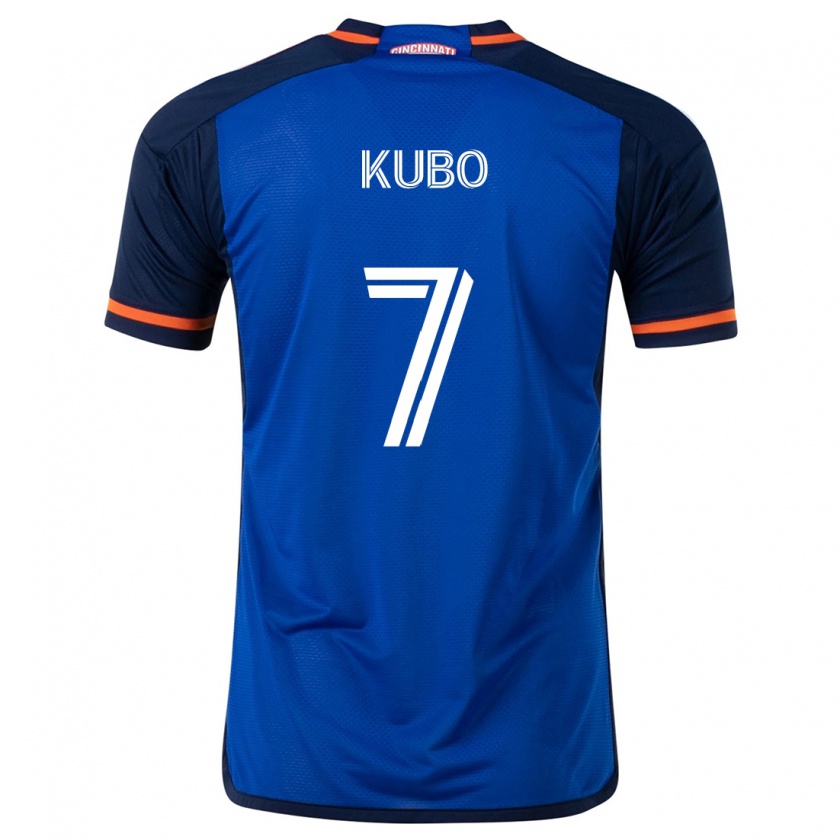 Kandiny Hombre Camiseta Yuya Kubo #7 Azul Blanco 1ª Equipación 2024/25 La Camisa