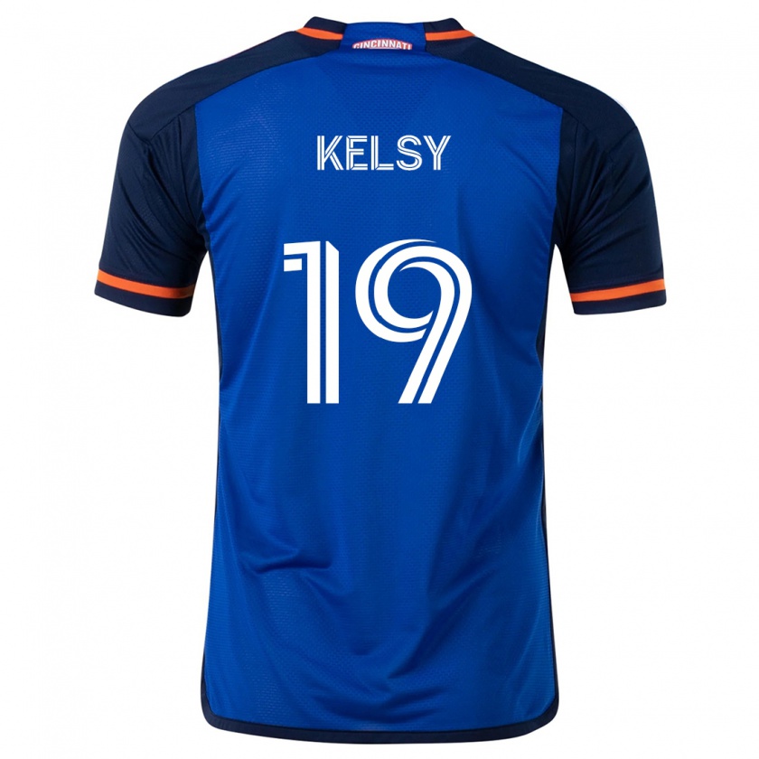 Kandiny Uomo Maglia Kevin Kelsy #19 Blu Bianco Kit Gara Home 2024/25 Maglietta