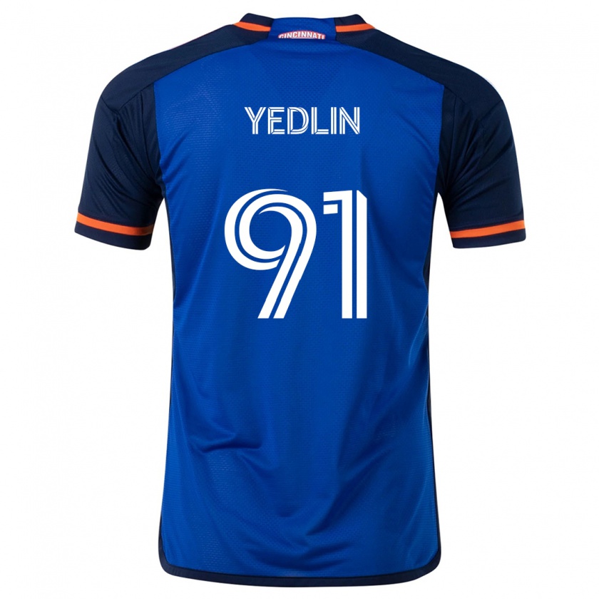 Kandiny Hombre Camiseta Deandre Yedlin #91 Azul Blanco 1ª Equipación 2024/25 La Camisa