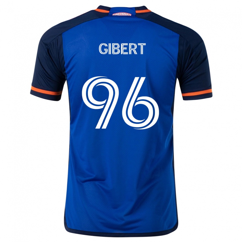 Kandiny Hombre Camiseta Gaël Gibert #96 Azul Blanco 1ª Equipación 2024/25 La Camisa