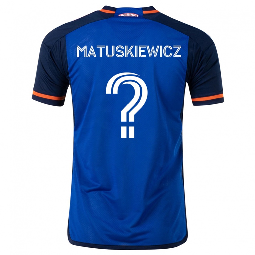 Kandiny Uomo Maglia Lincoln Matuskiewicz #0 Blu Bianco Kit Gara Home 2024/25 Maglietta