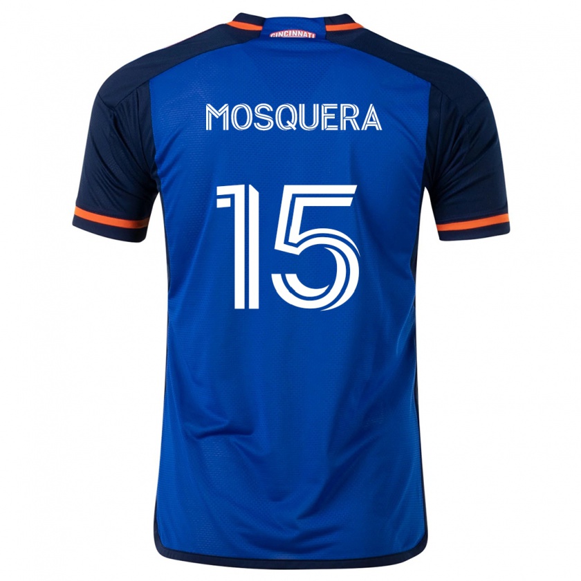 Kandiny Uomo Maglia Yerson Mosquera #15 Blu Bianco Kit Gara Home 2024/25 Maglietta