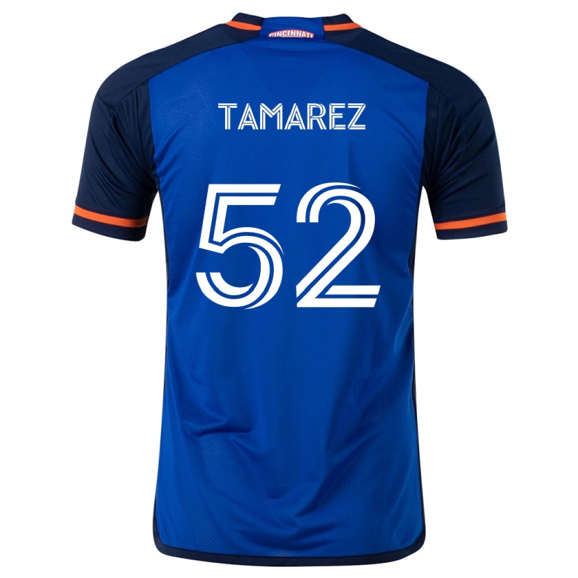 Kandiny Hombre Camiseta Lucas Tamarez #52 Azul Blanco 1ª Equipación 2024/25 La Camisa