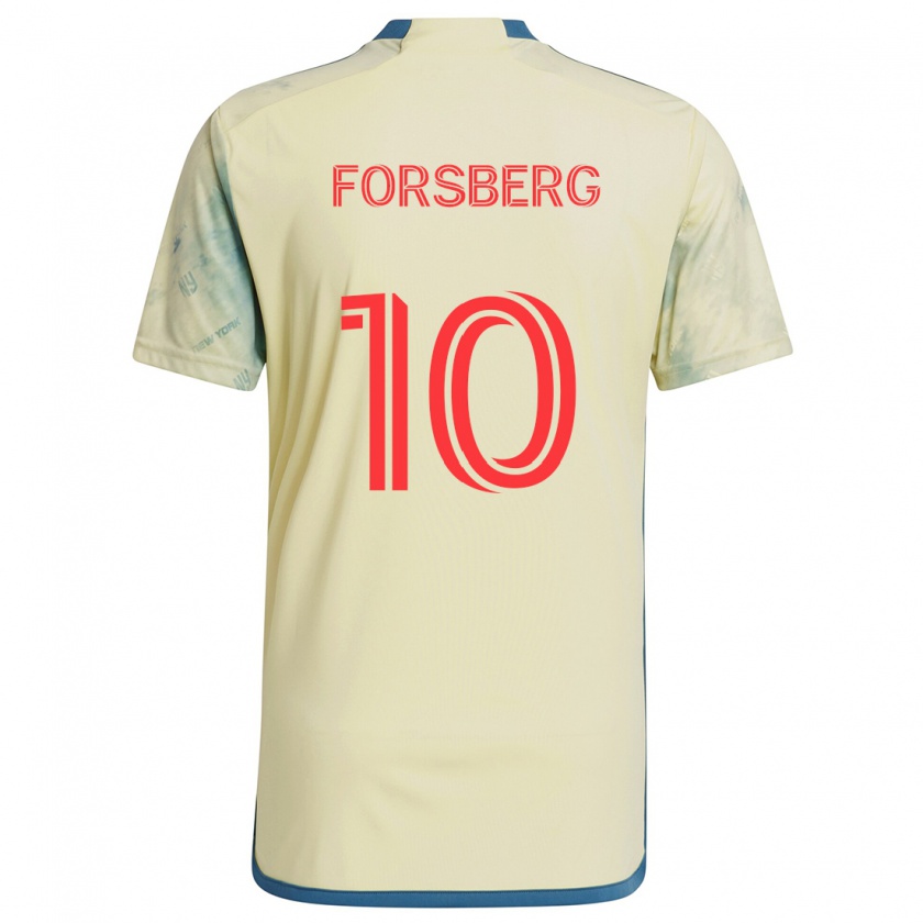 Kandiny Heren Emil Forsberg #10 Geel Rood Blauw Thuisshirt Thuistenue 2024/25 T-Shirt