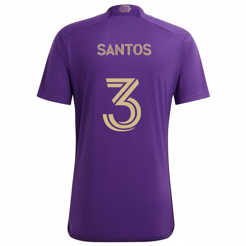 Kandiny Heren Rafael Santos #3 Paars Geel Thuisshirt Thuistenue 2024/25 T-Shirt België