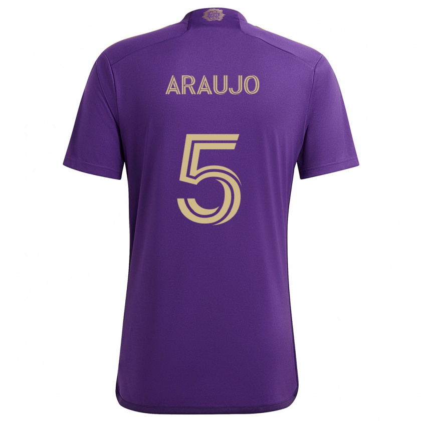 Kandiny Heren César Araújo #5 Paars Geel Thuisshirt Thuistenue 2024/25 T-Shirt