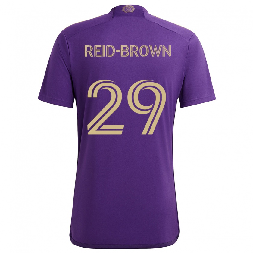 Kandiny Herren Tahir Reid-Brown #29 Lila Gelb Heimtrikot Trikot 2024/25 T-Shirt Österreich