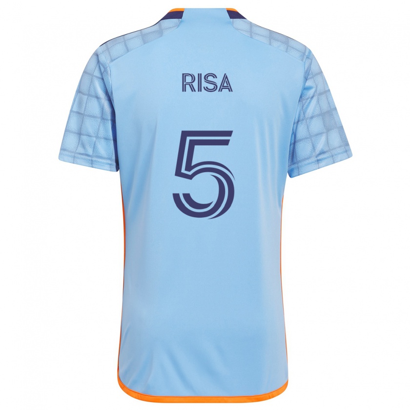 Kandiny Heren Birk Risa #5 Blauw Oranje Thuisshirt Thuistenue 2024/25 T-Shirt