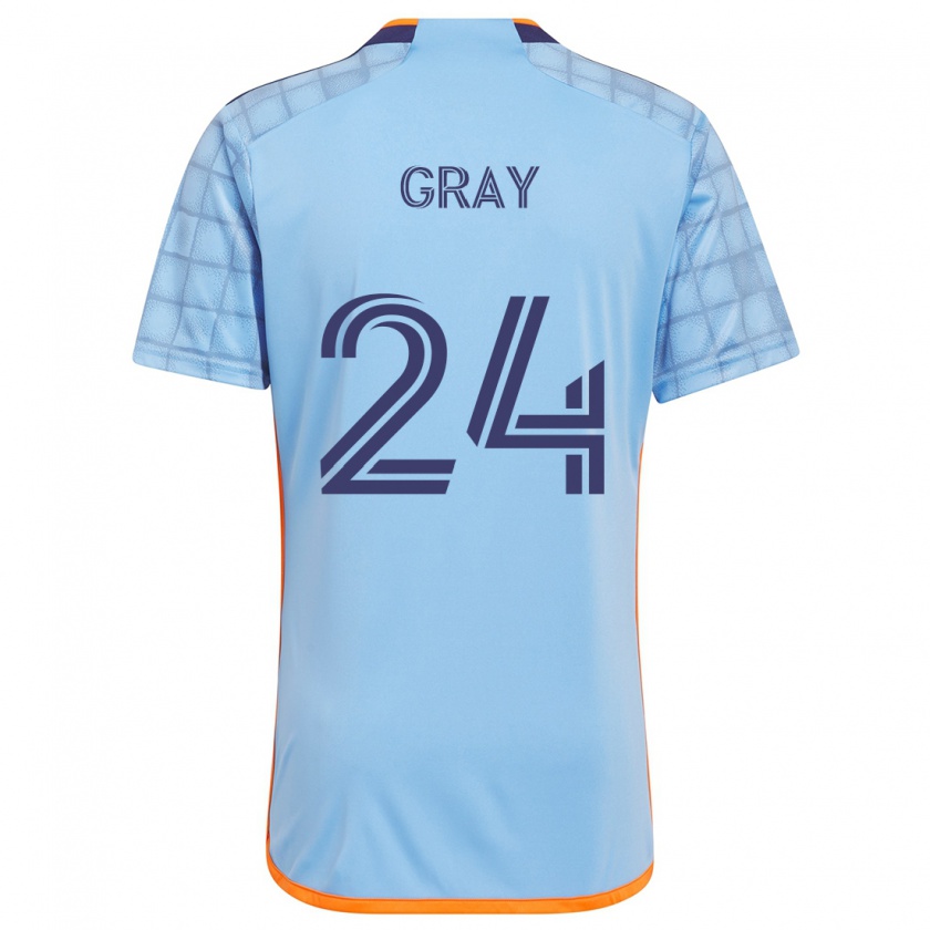 Kandiny Uomo Maglia Tayvon Gray #24 Blu Arancione Kit Gara Home 2024/25 Maglietta