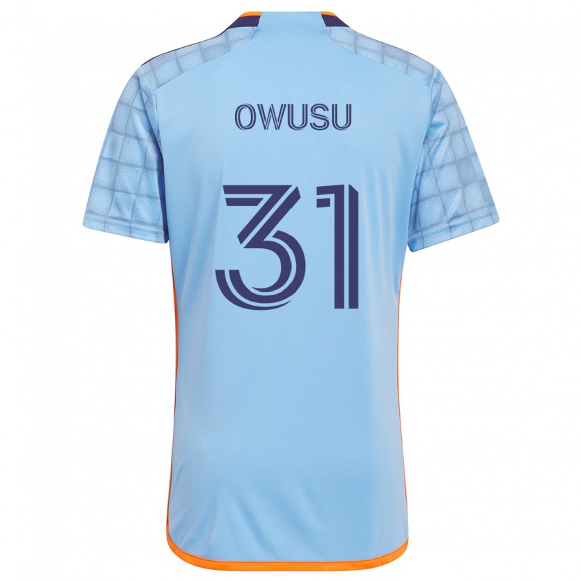 Kandiny Hombre Camiseta Samuel Owusu #31 Azul Naranja 1ª Equipación 2024/25 La Camisa