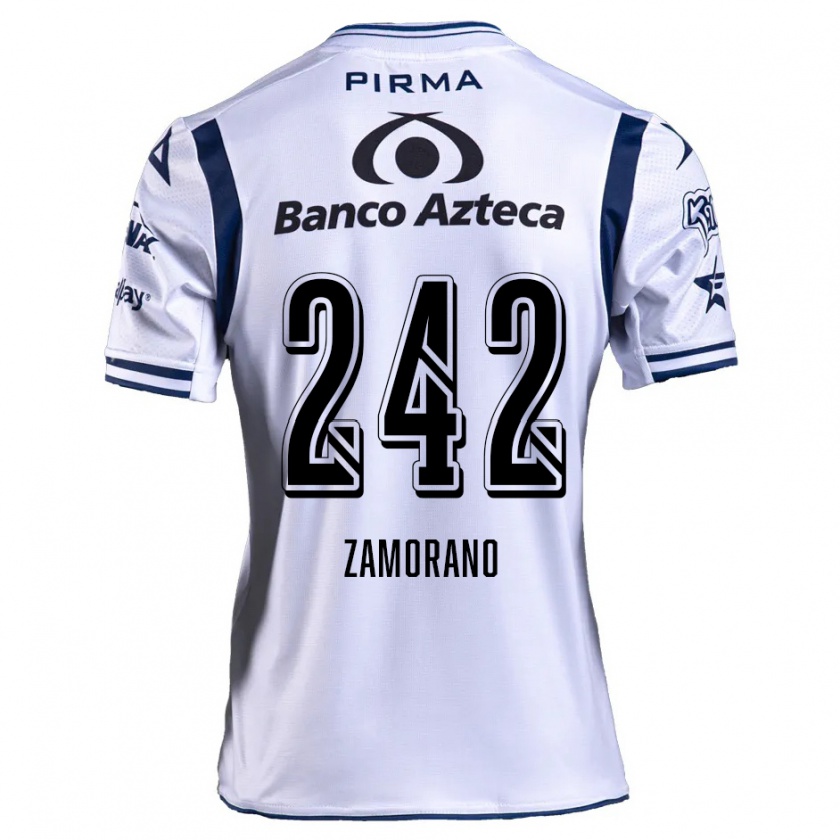 Kandiny Uomo Maglia Leonardo Zamorano #242 Bianco Blu Navy Kit Gara Home 2024/25 Maglietta