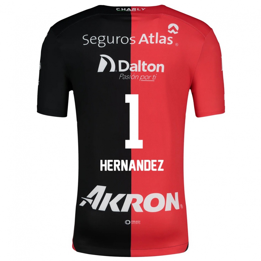 Kandiny Hombre Camiseta José Hernández #1 Negro Rojo 1ª Equipación 2024/25 La Camisa