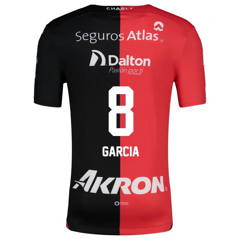 Kandiny Hombre Camiseta Mateo García #8 Negro Rojo 1ª Equipación 2024/25 La Camisa