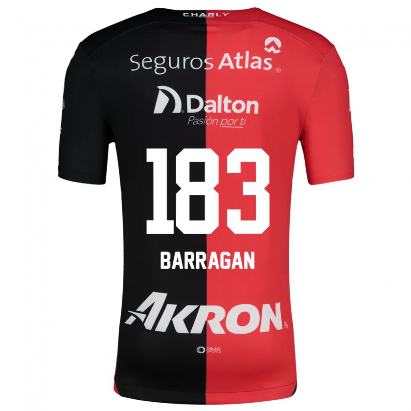 Kandiny Hombre Camiseta Roberto Barragán #183 Negro Rojo 1ª Equipación 2024/25 La Camisa