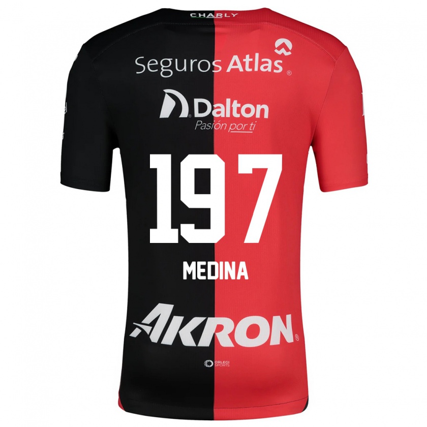 Kandiny Hombre Camiseta Héctor Medina #197 Negro Rojo 1ª Equipación 2024/25 La Camisa