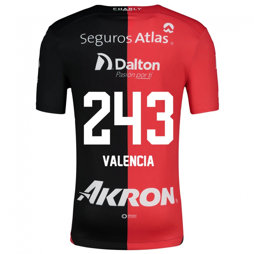 Kandiny Heren Luis Valencia #243 Rood Zwart Thuisshirt Thuistenue 2024/25 T-Shirt