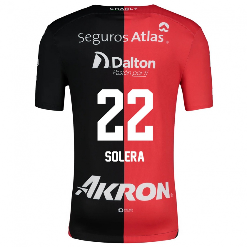 Kandiny Hombre Camiseta Daniela Solera #22 Negro Rojo 1ª Equipación 2024/25 La Camisa