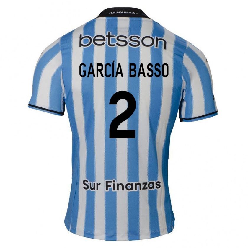 Kandiny Hombre Camiseta Agustín García Basso #2 Azul Blanco Negro 1ª Equipación 2024/25 La Camisa