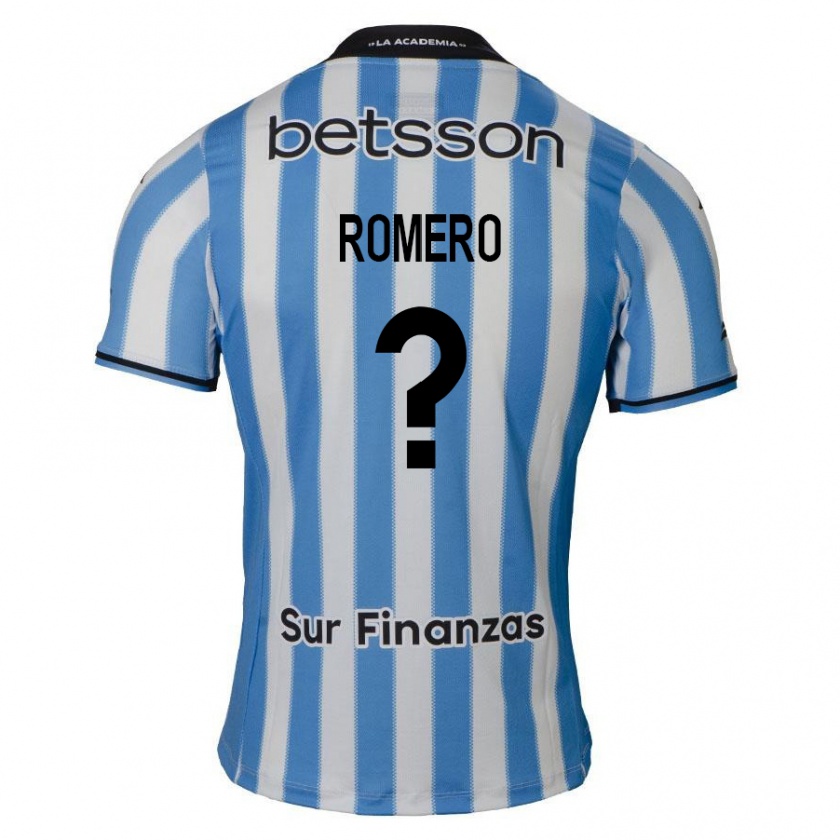 Kandiny Hombre Camiseta Benicio Romero #0 Azul Blanco Negro 1ª Equipación 2024/25 La Camisa