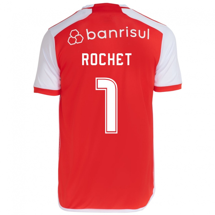 Kandiny Hombre Camiseta Sergio Rochet #1 Rojo Blanco 1ª Equipación 2024/25 La Camisa