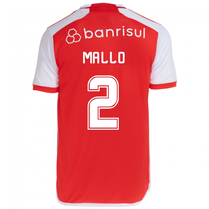 Kandiny Heren Hugo Mallo #2 Rood Wit Thuisshirt Thuistenue 2024/25 T-Shirt