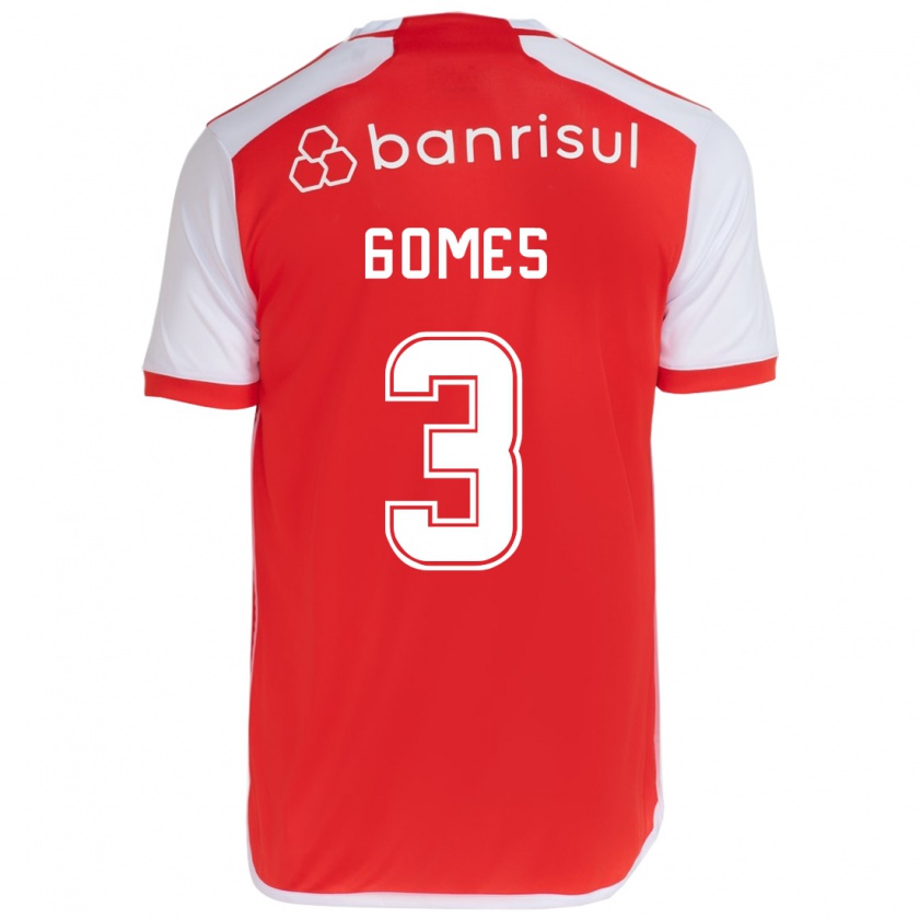 Kandiny Hombre Camiseta Igor Gomes #3 Rojo Blanco 1ª Equipación 2024/25 La Camisa