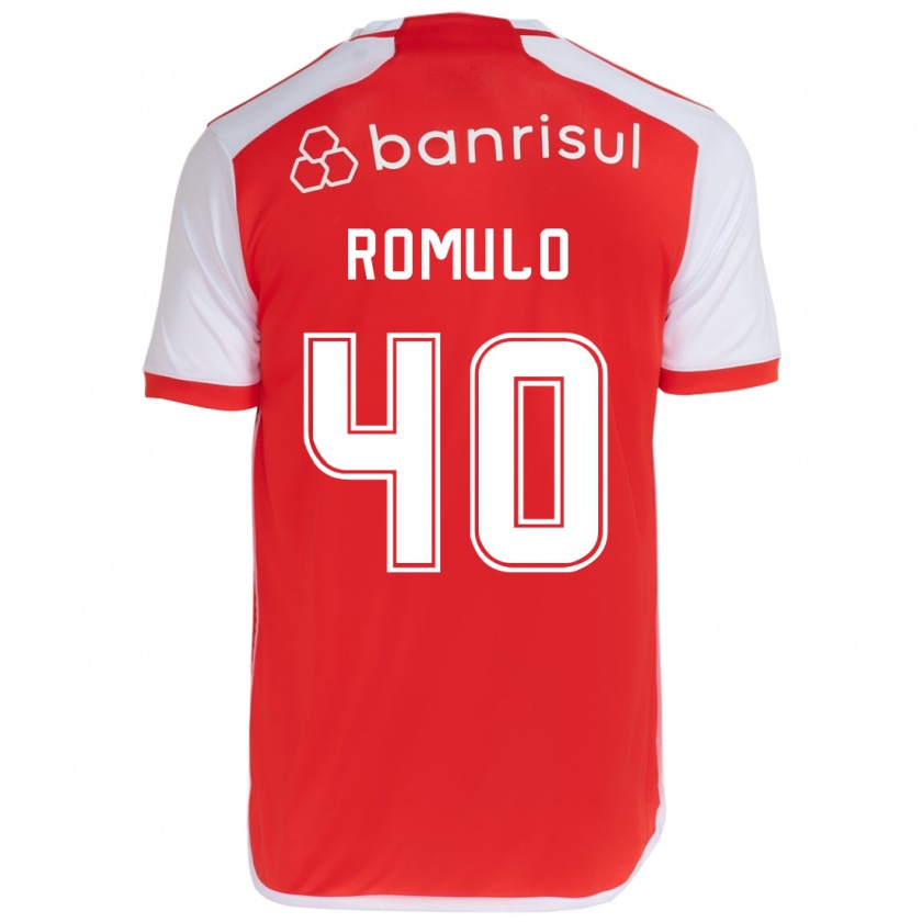 Kandiny Hombre Camiseta Rômulo #40 Rojo Blanco 1ª Equipación 2024/25 La Camisa