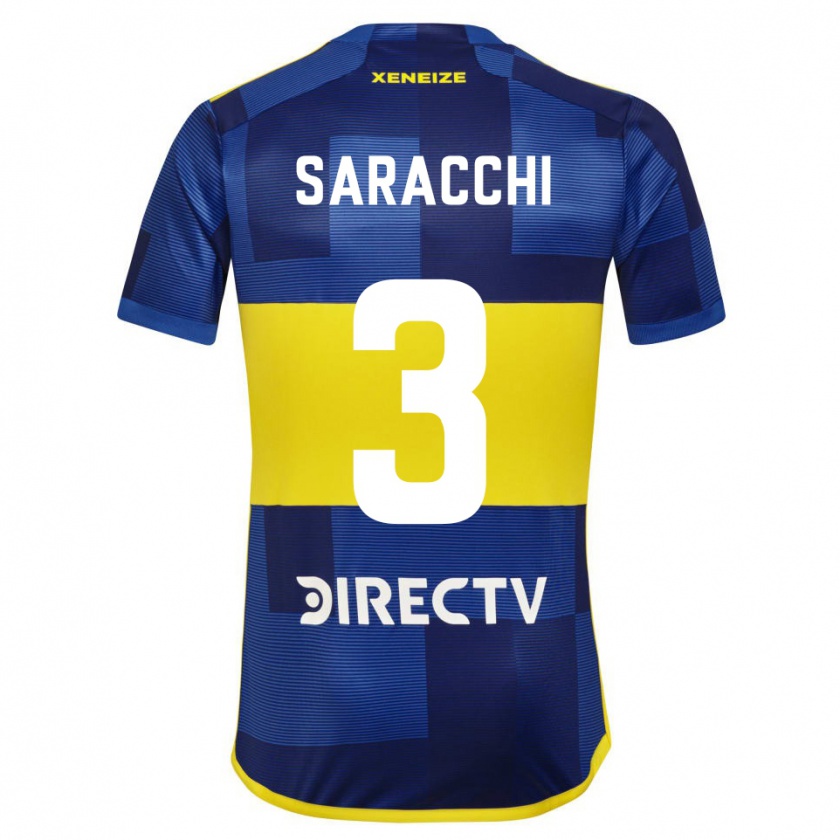 Kandiny Heren Marcelo Saracchi #3 Blauw Geel Thuisshirt Thuistenue 2024/25 T-Shirt