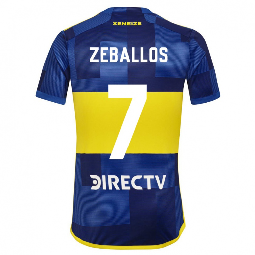 Kandiny Heren Exequiel Zeballos #7 Blauw Geel Thuisshirt Thuistenue 2024/25 T-Shirt