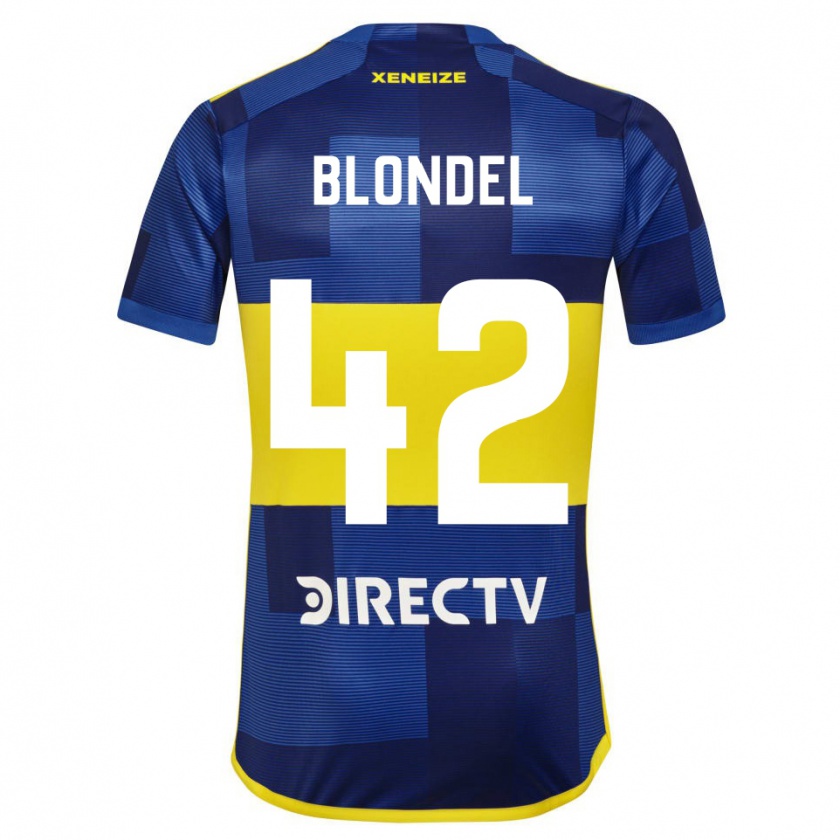 Kandiny Heren Lucas Blondel #42 Blauw Geel Thuisshirt Thuistenue 2024/25 T-Shirt