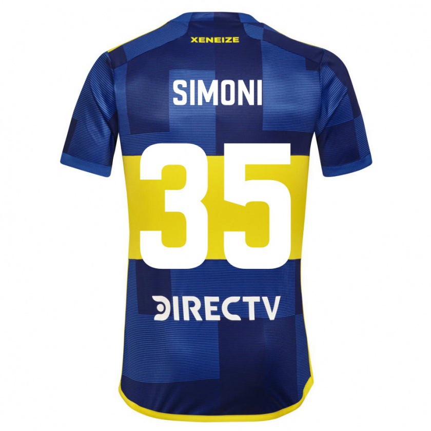 Kandiny Hombre Camiseta Valentino Simoni #35 Azul Amarillo 1ª Equipación 2024/25 La Camisa México