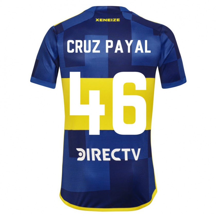 Kandiny Heren Juan Cruz Payal #46 Blauw Geel Thuisshirt Thuistenue 2024/25 T-Shirt