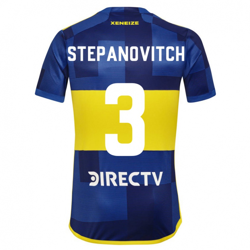 Kandiny Hombre Camiseta Nicolás Stepanovitch #3 Azul Amarillo 1ª Equipación 2024/25 La Camisa México