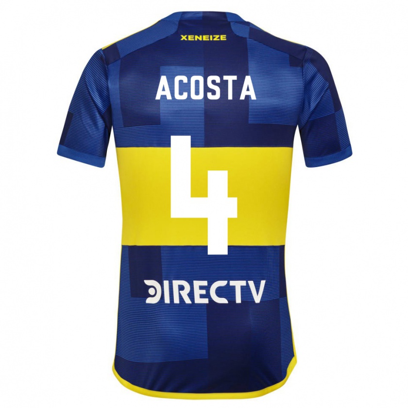 Kandiny Heren Natan Acosta #4 Blauw Geel Thuisshirt Thuistenue 2024/25 T-Shirt België