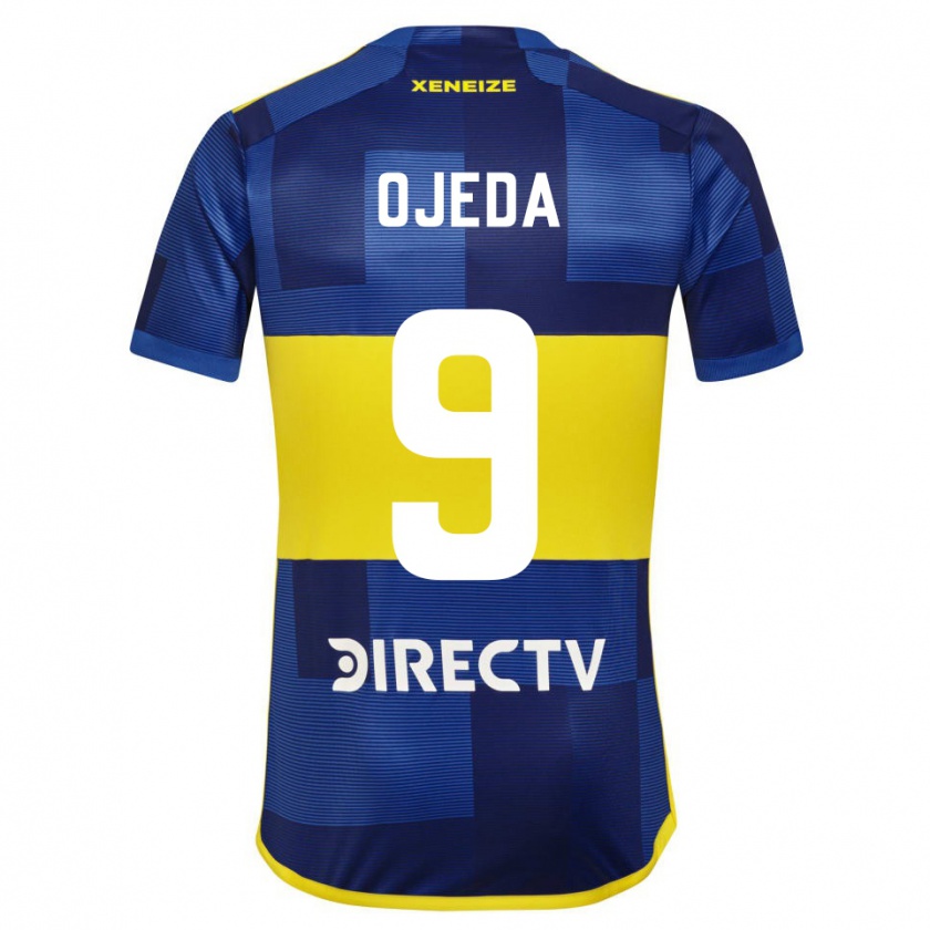 Kandiny Hombre Camiseta Andrea Ojeda #9 Azul Amarillo 1ª Equipación 2024/25 La Camisa México