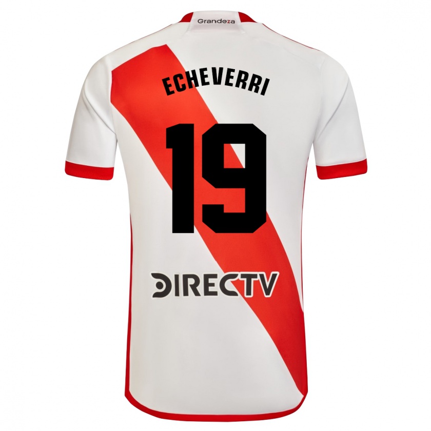 Kandiny Heren Claudio Echeverri #19 Wit Rood Thuisshirt Thuistenue 2024/25 T-Shirt België