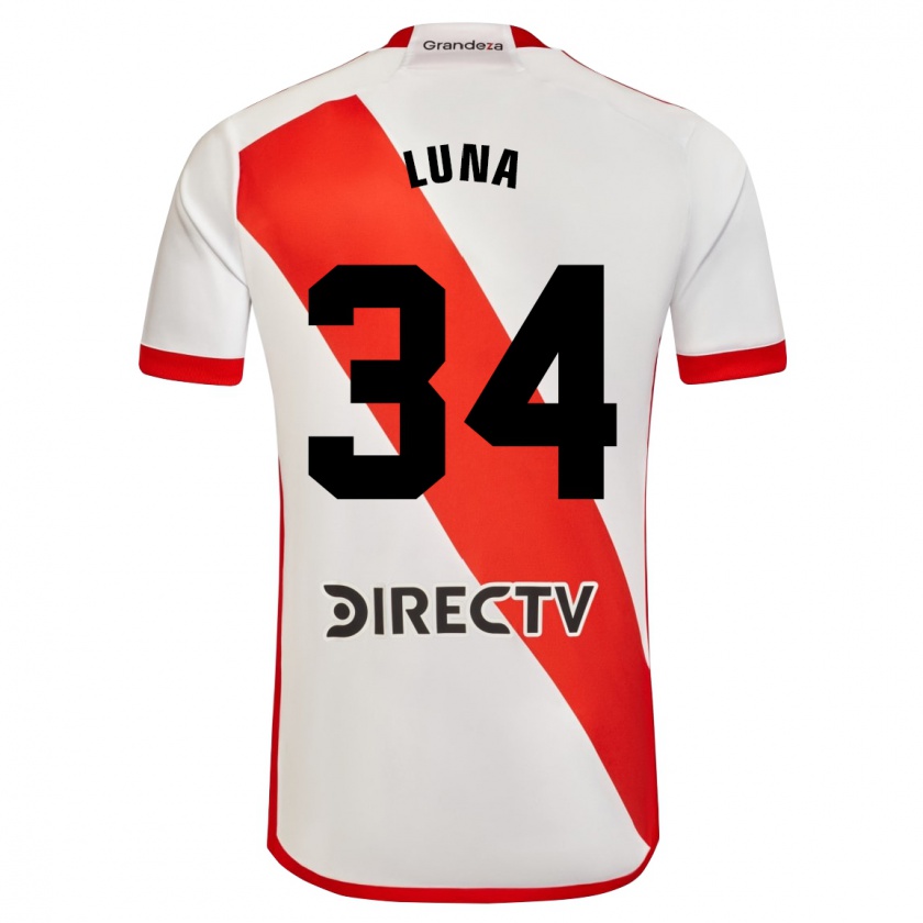 Kandiny Heren Jonás Luna #34 Wit Rood Thuisshirt Thuistenue 2024/25 T-Shirt België