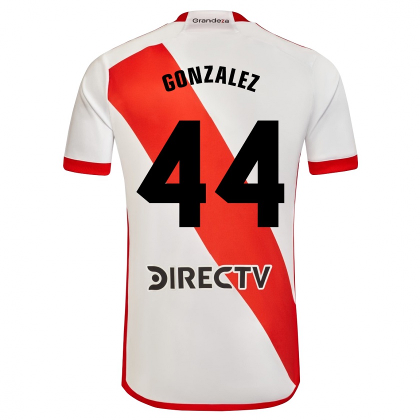 Kandiny Heren Alexis González #44 Wit Rood Thuisshirt Thuistenue 2024/25 T-Shirt België