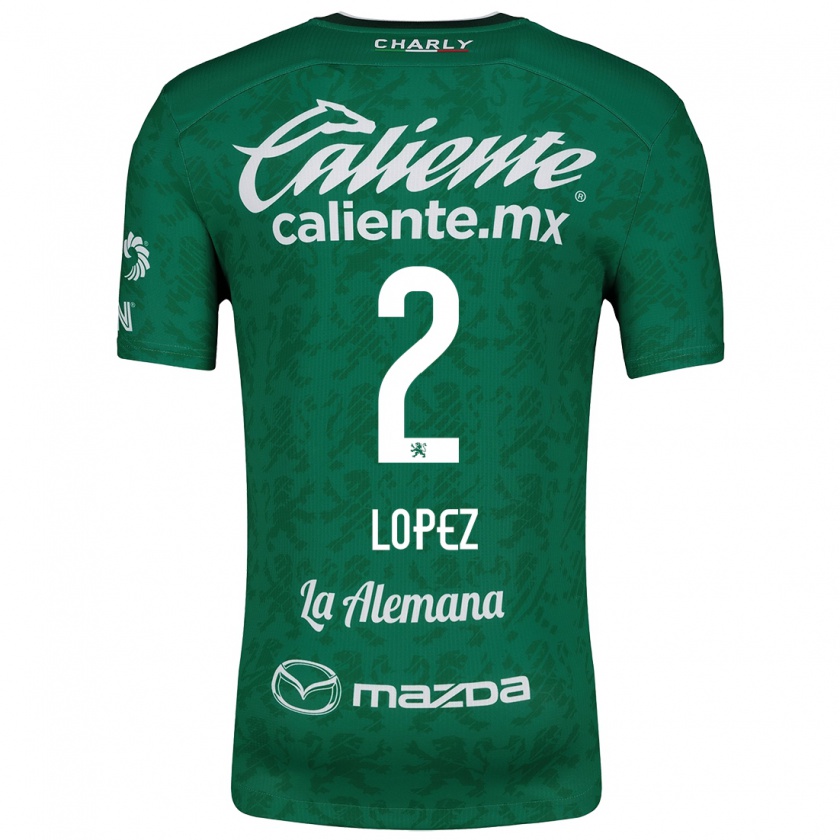 Kandiny Uomo Maglia Vanessa López #2 Verde Bianco Kit Gara Home 2024/25 Maglietta