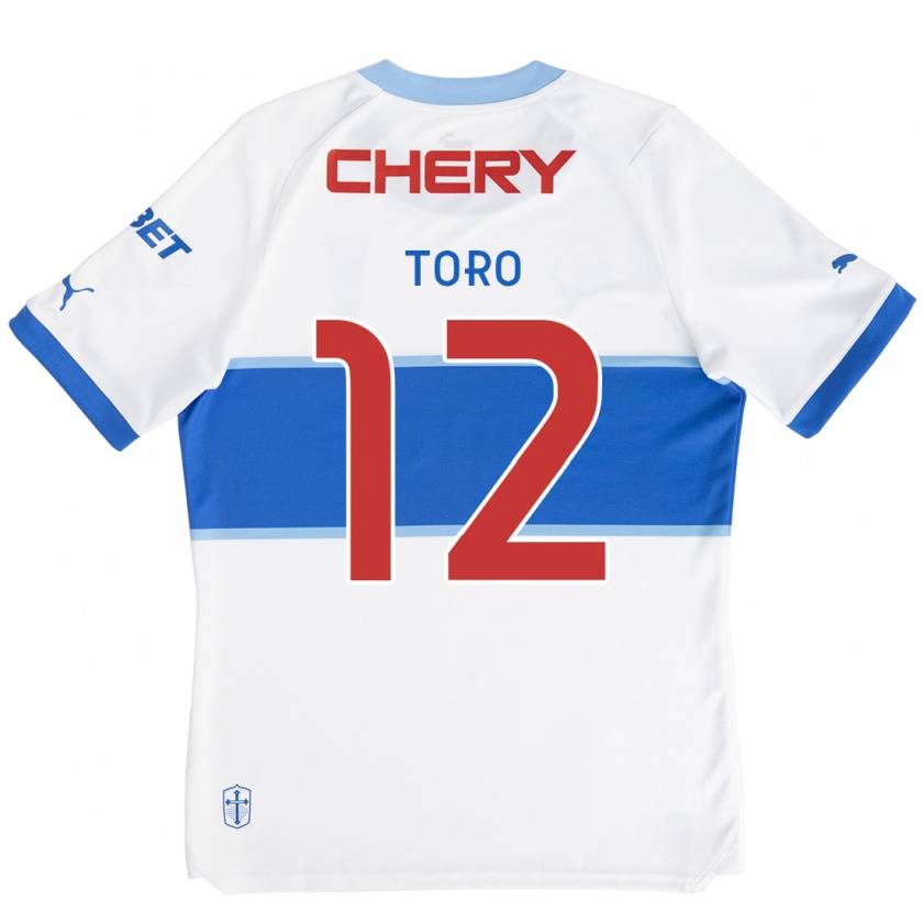 Kandiny Uomo Maglia Ian Toro #12 Bianco Blu Kit Gara Home 2024/25 Maglietta