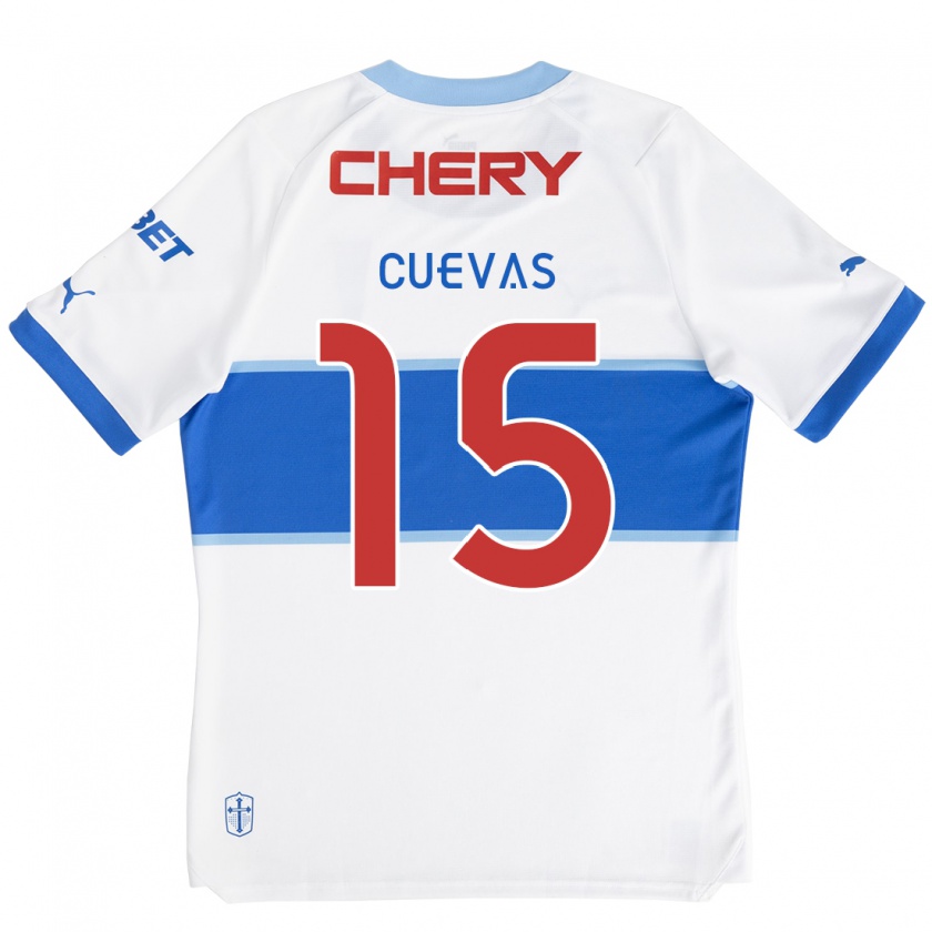 Kandiny Heren Cristian Cuevas #15 Wit Blauw Thuisshirt Thuistenue 2024/25 T-Shirt