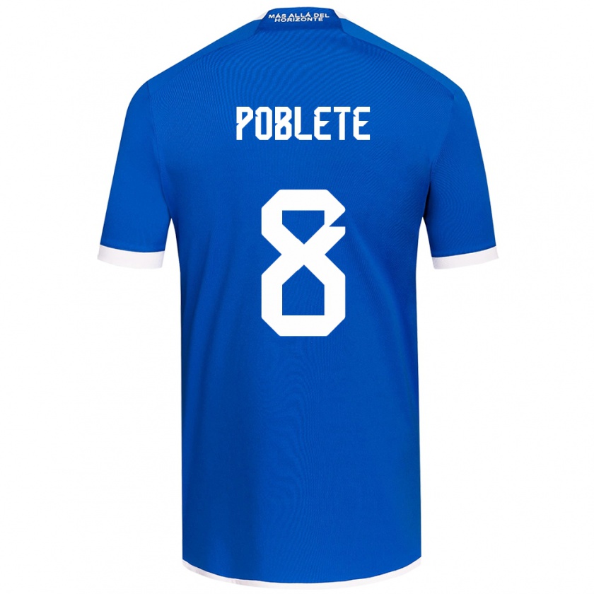 Kandiny Heren Israel Poblete #8 Blauw Wit Thuisshirt Thuistenue 2024/25 T-Shirt