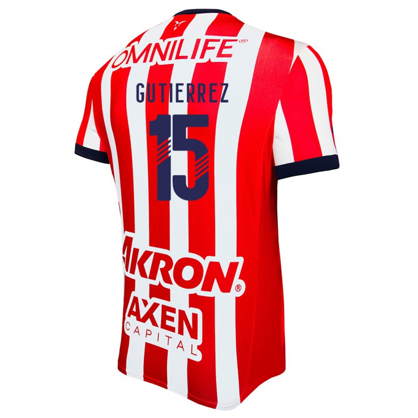 Kandiny Heren Érick Gutiérrez #15 Rood Wit Blauw Thuisshirt Thuistenue 2024/25 T-Shirt België