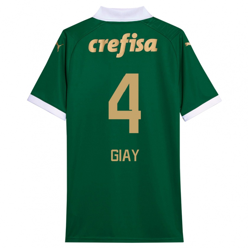 Kandiny Hombre Camiseta Agustín Giay #4 Verde Blanco 1ª Equipación 2024/25 La Camisa México