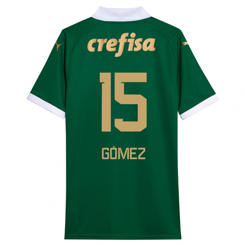 Kandiny Hombre Camiseta Gustavo Gómez #15 Verde Blanco 1ª Equipación 2024/25 La Camisa México