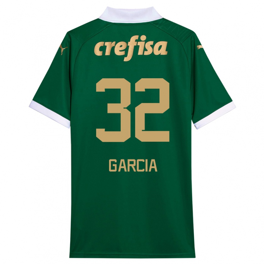 Kandiny Hombre Camiseta Garcia #32 Verde Blanco 1ª Equipación 2024/25 La Camisa México