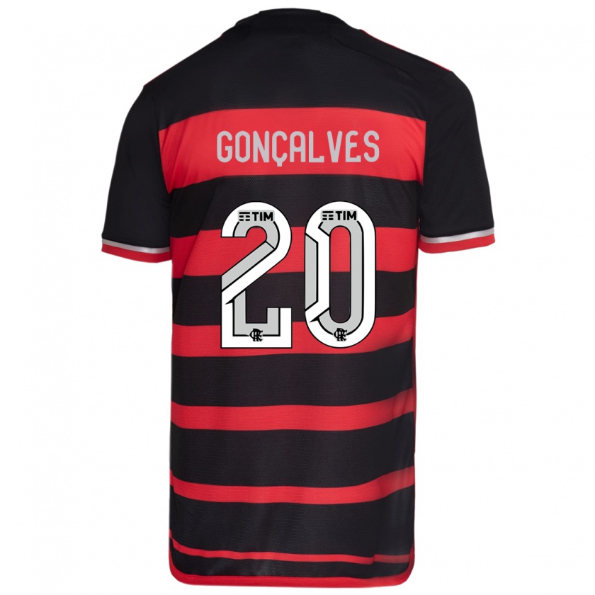 Kandiny Uomo Maglia Matheus Gonçalves #20 Rosso Nero Kit Gara Home 2024/25 Maglietta