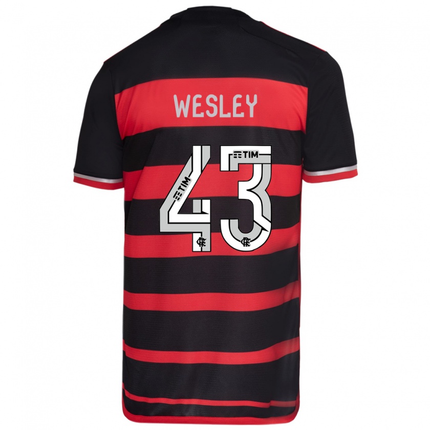 KandinyメンズWesley#43赤、黒ホームシャツ2024/25ジャージーユニフォーム