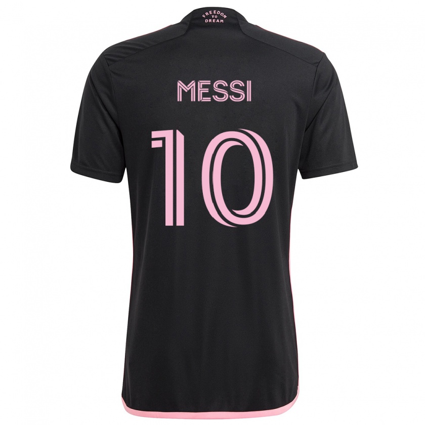 Kandiny Uomo Maglia Lionel Messi #10 Nero Kit Gara Away 2024/25 Maglietta