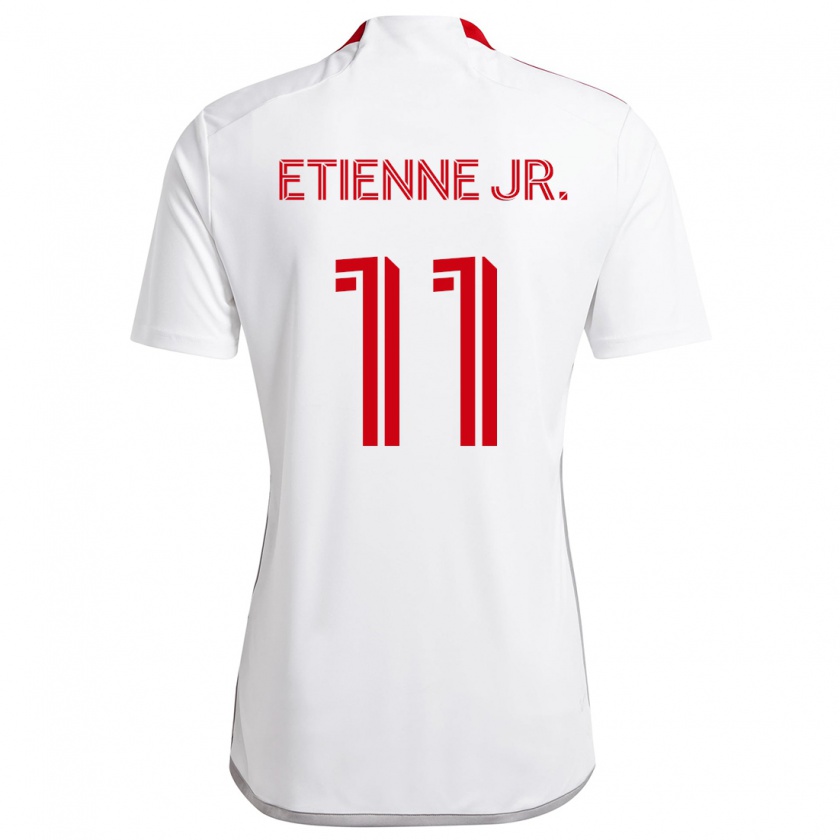 Kandiny Heren Derrick Etienne Jr. #11 Wit Rood Uitshirt Uittenue 2024/25 T-Shirt België